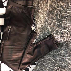 Express leather Moto leggings